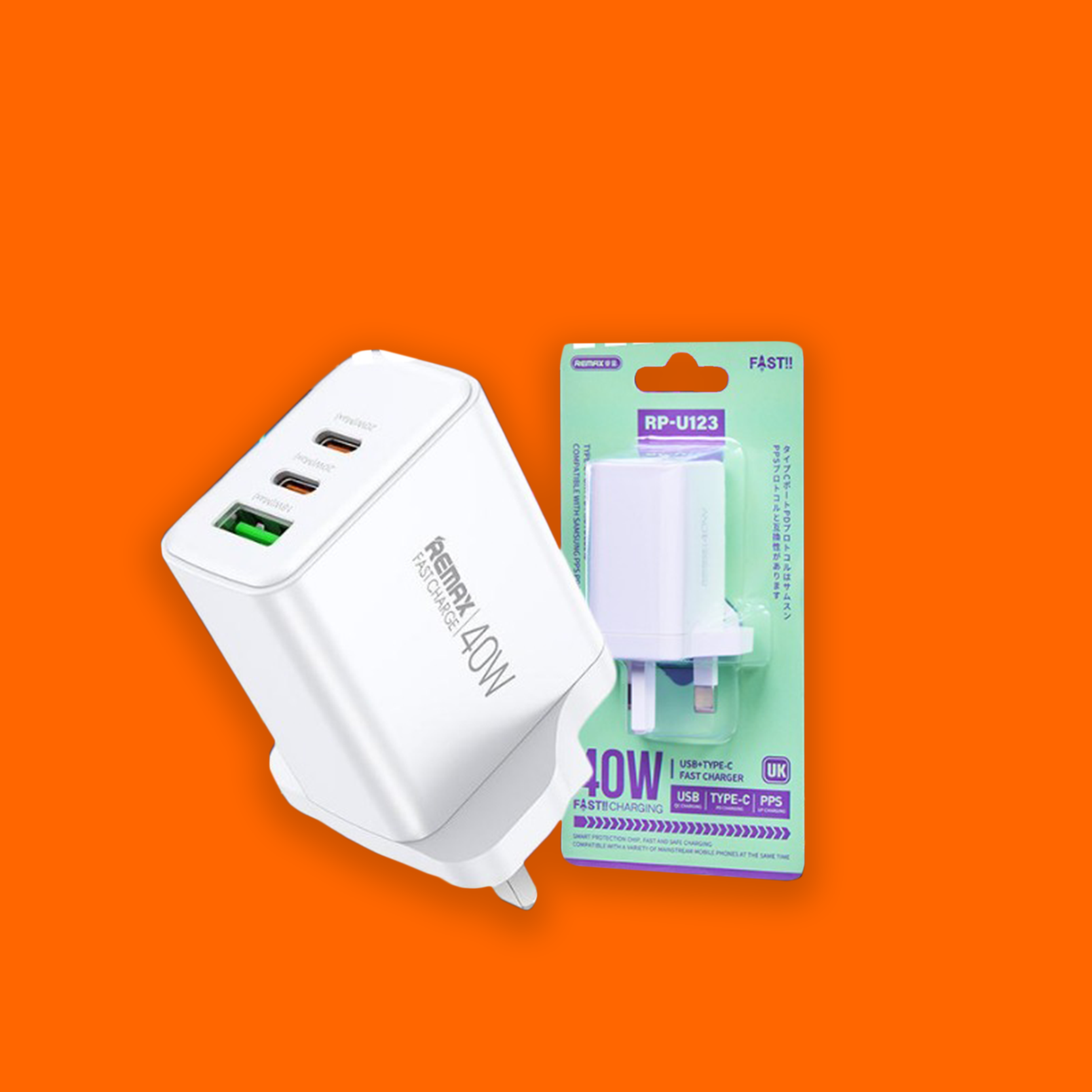 RP-U123 40W U-C-C Fast Charger Adapter